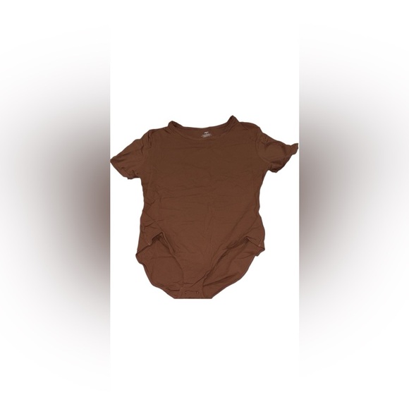 Tops - Brown Short Sleeve Bodysuit